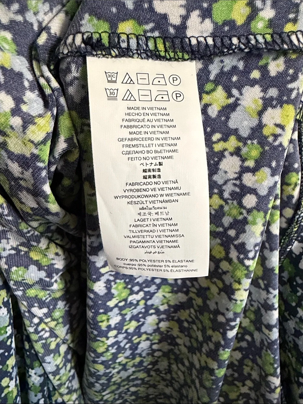 Michael Kors Navy Dress with Green & White Floral Print